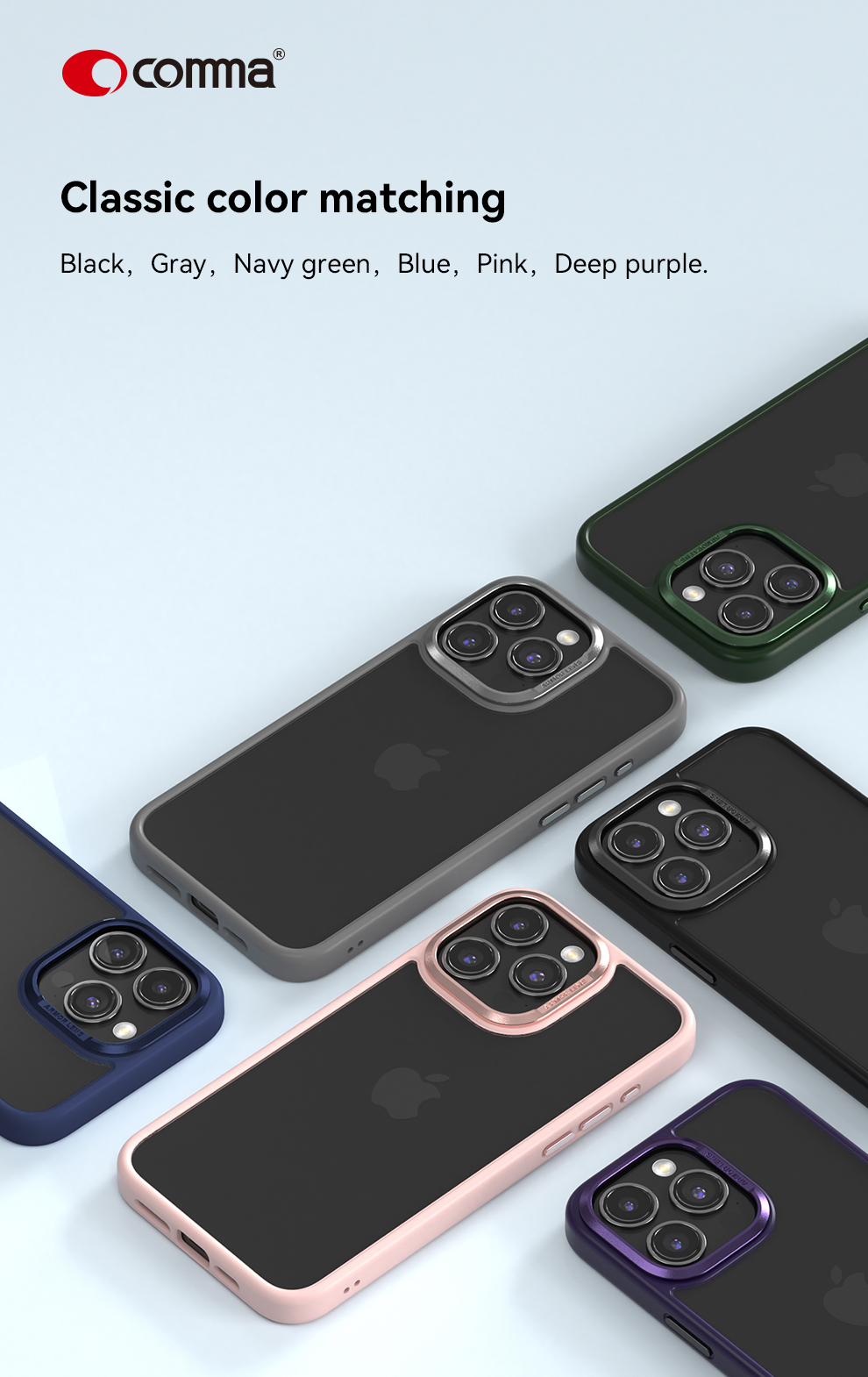 Husa Comma Joy Elegant Iphone 15 Pro Max - Gri - 1 | YEO